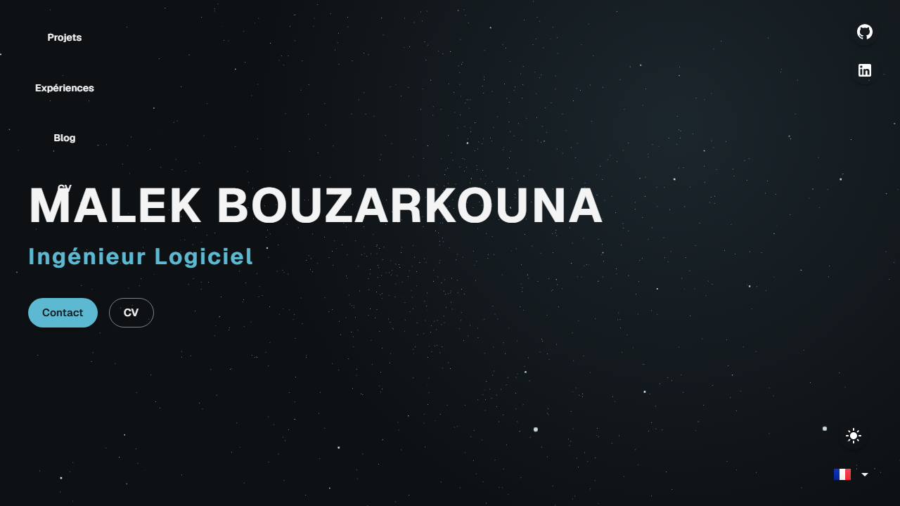 The typographic hero in dark mode